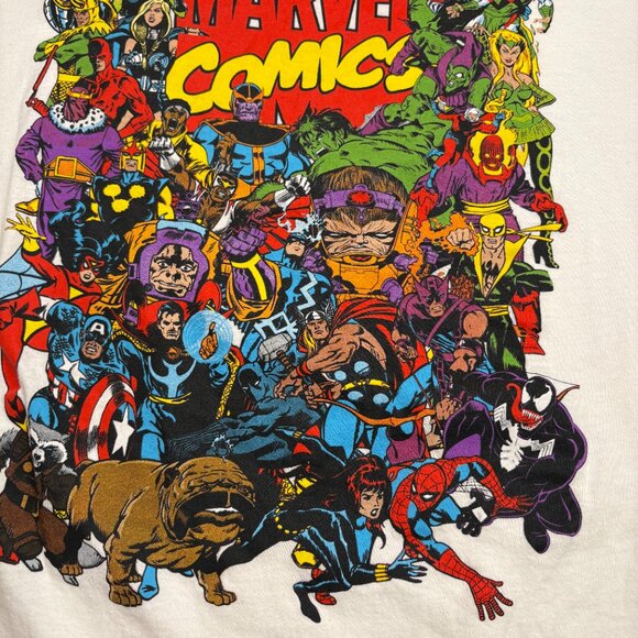 Marvel Comics Character Collage Graphic T-Shirt White Men's XL - Picture 3 of 6
